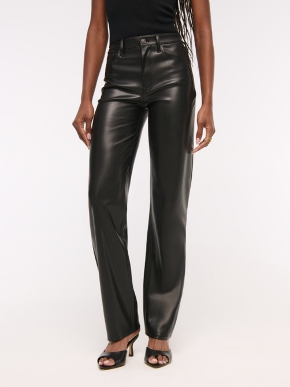 A&F Vegan Leather The 90s Straight Leg Ultra High Rise Pants Curve Love